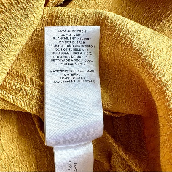 SEE BY CHLOE Stretch Crepe Dress with Long Sleeves in Muted Gold - Slip Included - Picture 10 of 14